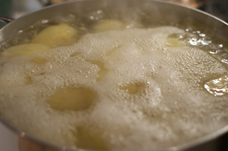 potatoes taking a dip