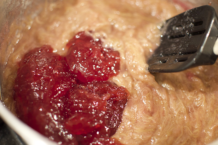 stir in strawberry jam