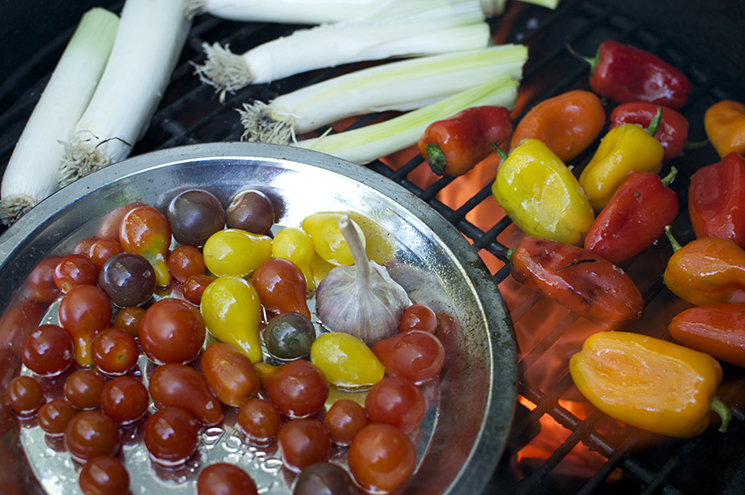 veg on grill