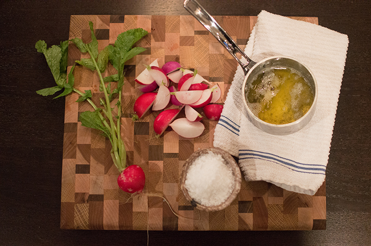 radish and bagna cauda