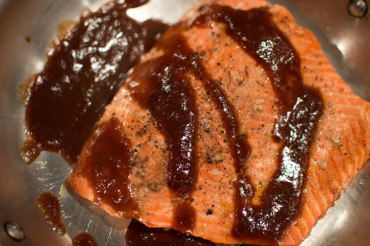 salmon with gastrique