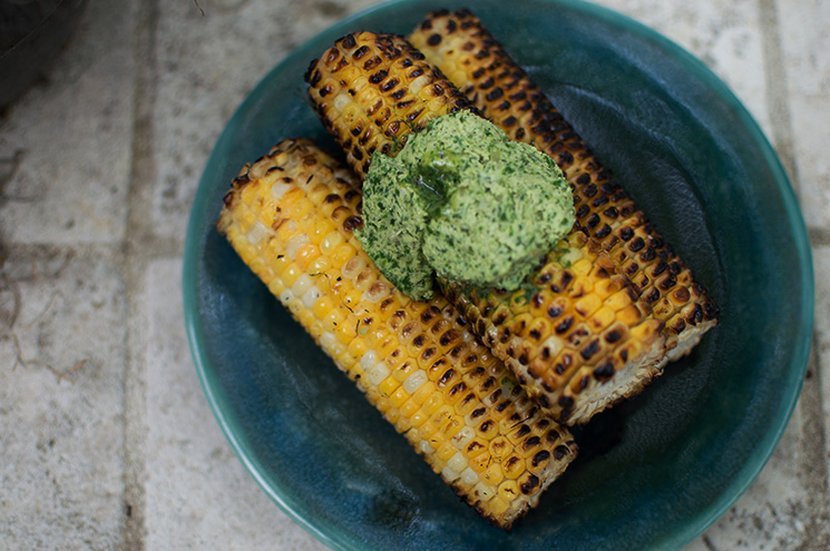 corn with ramp butter from above